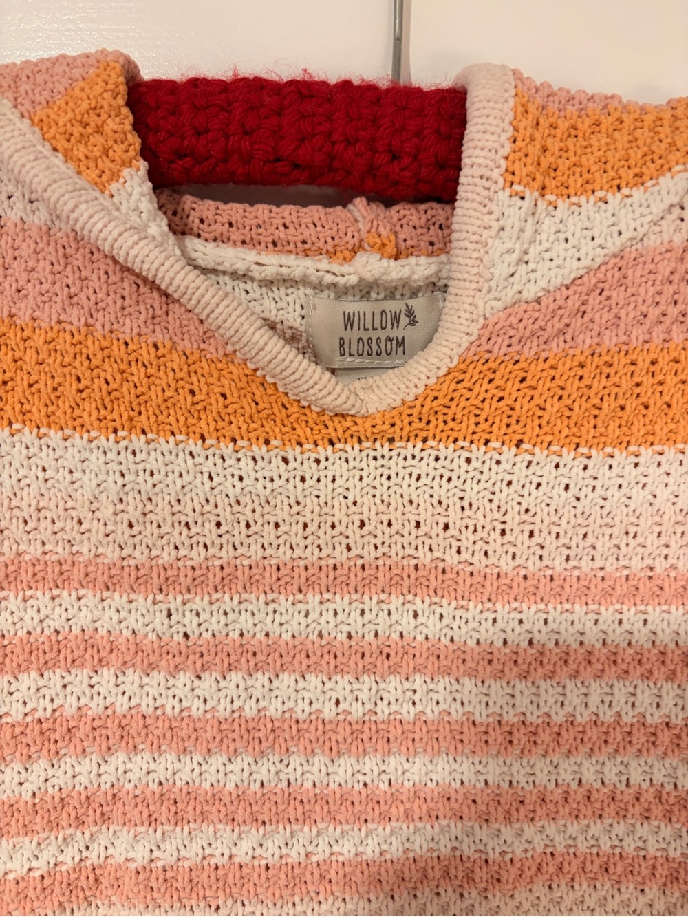 Willow Blossom Girls' Striped Knit Dress - Pink, Cream & Orange